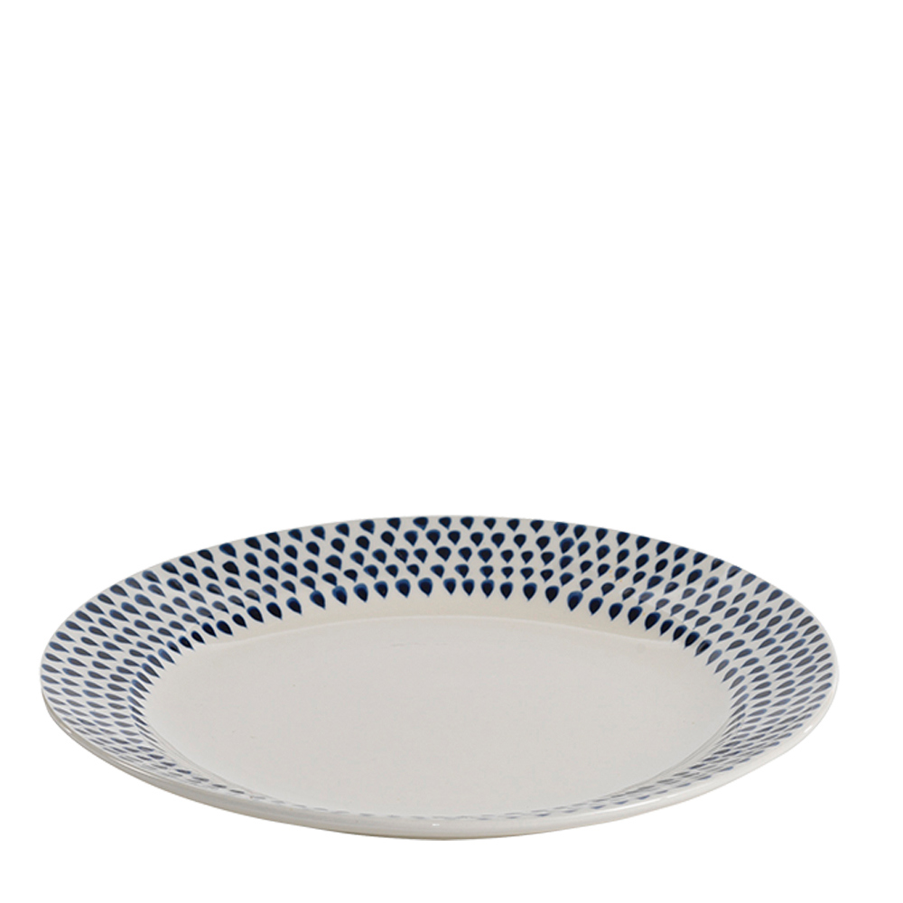 Nkuku Indigo Drop Dinner Plate Cream & Indigo